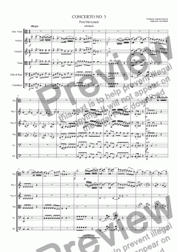 page one of Concerto #3 for Viola and Strings