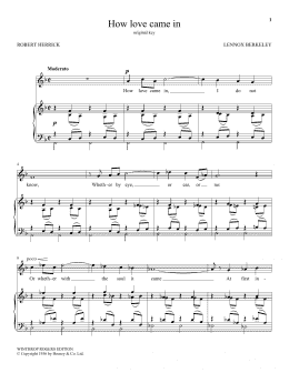 page one of How Love Came In (Piano & Vocal)