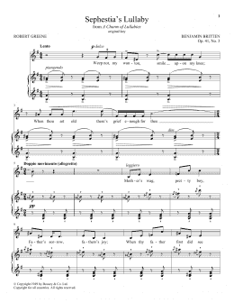 page one of Sephestia's Lullaby (Piano & Vocal)