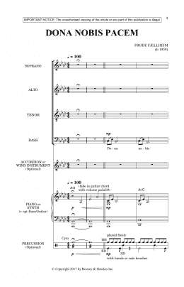 page one of Dona Nobis Pacem (SATB Choir)