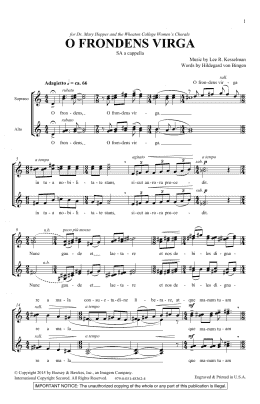 page one of O Frondens Virga (SSA Choir)