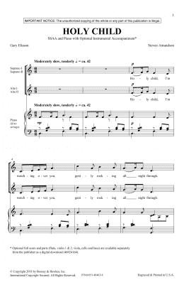 page one of Holy Child (SSA Choir)