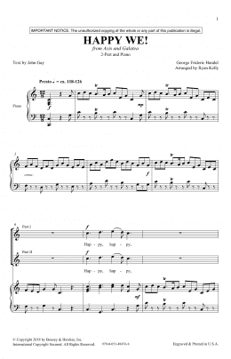 page one of Happy We (2-Part Choir)