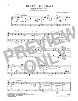 page one of For Craig Urquhart (Piano Solo)