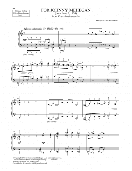 page one of For Johnny Mehegan (Piano Solo)