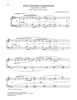 page one of For Stephen Sondheim (Piano Solo)