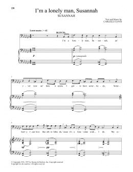 page one of I'm A Lonely Man, Susannah (Piano & Vocal)