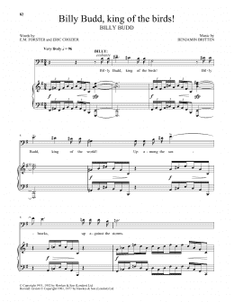 page one of Billy Budd, King Of The Birds! (Piano & Vocal)