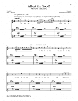 page one of Albert The Good! (Piano & Vocal)