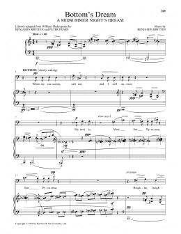 page one of Bottom's Dream (Piano & Vocal)