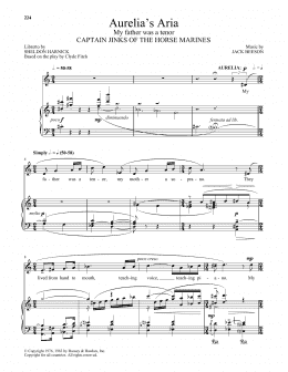 page one of Aurelia's Aria (My Father Was A Tenor) (Piano & Vocal)