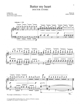 page one of Batter My Heart (Piano & Vocal)