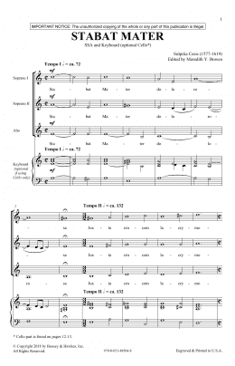 page one of Stabat Mater (SSA Choir)