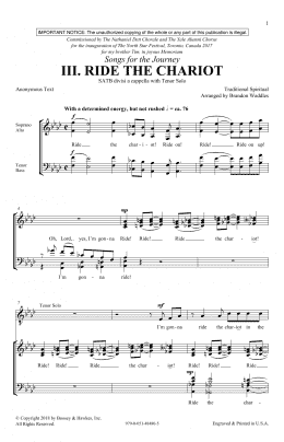 page one of Ride The Chariot (SATB Choir)