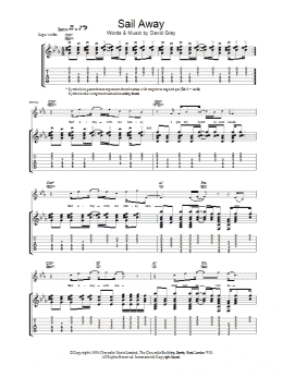 page one of Sail Away (Piano, Vocal & Guitar Chords)