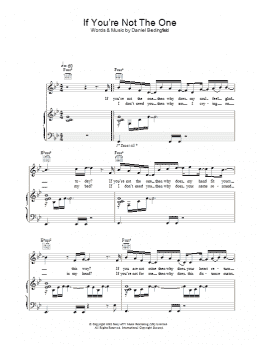 page one of If You're Not The One (Piano, Vocal & Guitar Chords)
