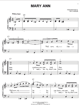 page one of Mary Ann (Easy Piano)