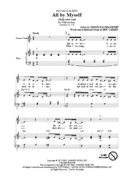 page one of All By Myself (TTBB Choir)