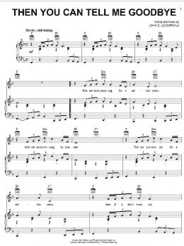 page one of Then You Can Tell Me Goodbye (Piano, Vocal & Guitar Chords (Right-Hand Melody))
