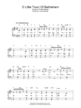 page one of O Little Town Of Bethlehem (Easy Piano)