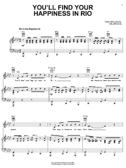page one of You'll Find Your Happiness In Rio (Piano, Vocal & Guitar Chords (Right-Hand Melody))