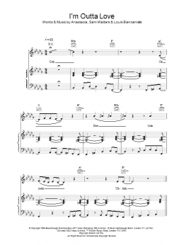 page one of I'm Outta Love (Piano, Vocal & Guitar Chords)