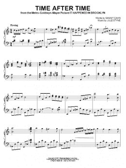 page one of Time After Time (Piano Solo)