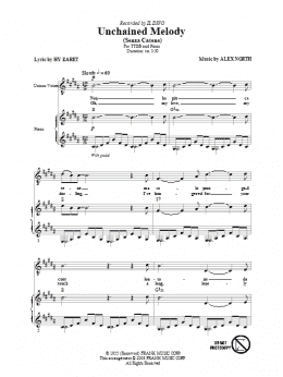 page one of Unchained Melody (TTBB Choir)