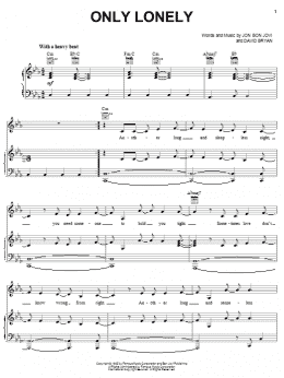page one of Only Lonely (Piano, Vocal & Guitar Chords (Right-Hand Melody))