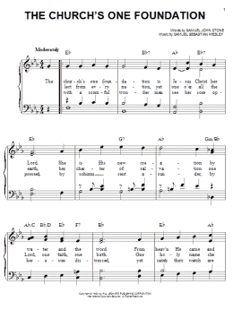 page one of The Church's One Foundation (Easy Piano)
