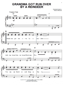 page one of Grandma Got Run Over By A Reindeer (Easy Piano)