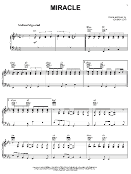 page one of Miracle (Piano, Vocal & Guitar Chords (Right-Hand Melody))
