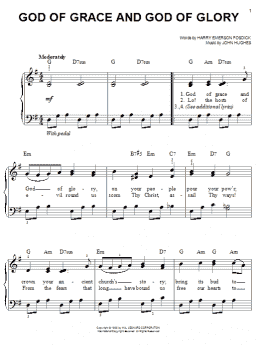page one of God Of Grace And God Of Glory (Easy Piano)