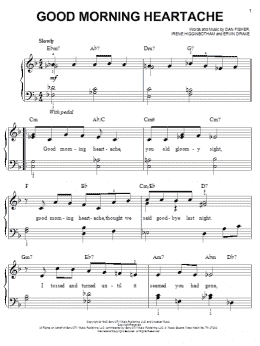 page one of Good Morning Heartache (Easy Piano)