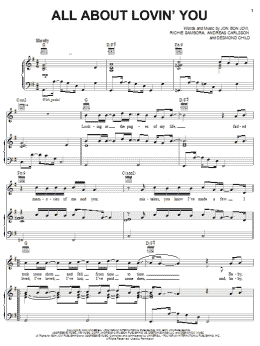 page one of All About Lovin' You (Piano, Vocal & Guitar Chords (Right-Hand Melody))