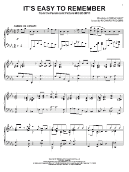 page one of It's Easy To Remember (Piano Solo)