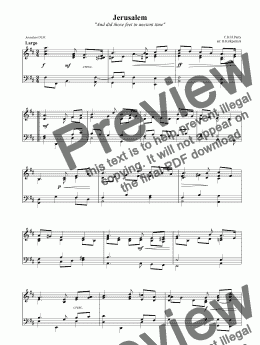 page one of "And did those feet " -Jerusalem-Download Sheet Music