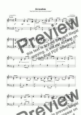 page one of "And did those feet " -Jerusalem-Download Sheet Music (Low Key)