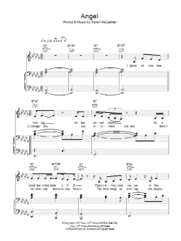 page one of Angel (Piano, Vocal & Guitar Chords)