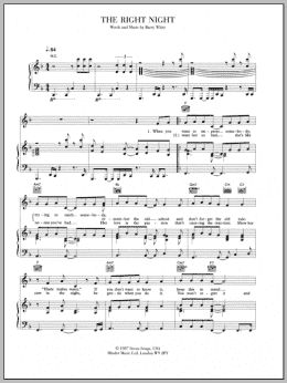 page one of The Right Night (Piano, Vocal & Guitar Chords)
