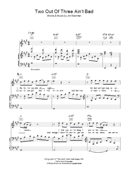 page one of Two Out Of Three Ain't Bad (Piano, Vocal & Guitar Chords)