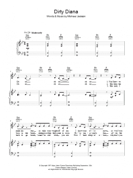 page one of Dirty Diana (Piano, Vocal & Guitar Chords)