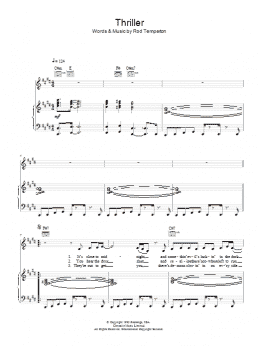 page one of Thriller (Piano, Vocal & Guitar Chords)