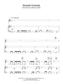 page one of Smooth Criminal (Piano, Vocal & Guitar Chords)
