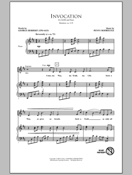 page one of Invocation (SATB Choir)