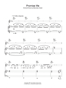 page one of Promise Me (Piano, Vocal & Guitar Chords)