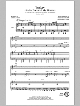 page one of Today (As For Me And My House) (SATB Choir)