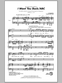 page one of I Want You Back / ABC (arr. Mark Brymer) (SATB Choir)