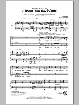 page one of I Want You Back / ABC (arr. Mark Brymer) (2-Part Choir)
