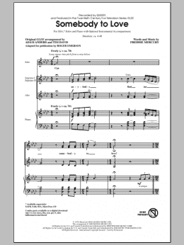 page one of Somebody To Love (arr. Roger Emerson) (SSA Choir)